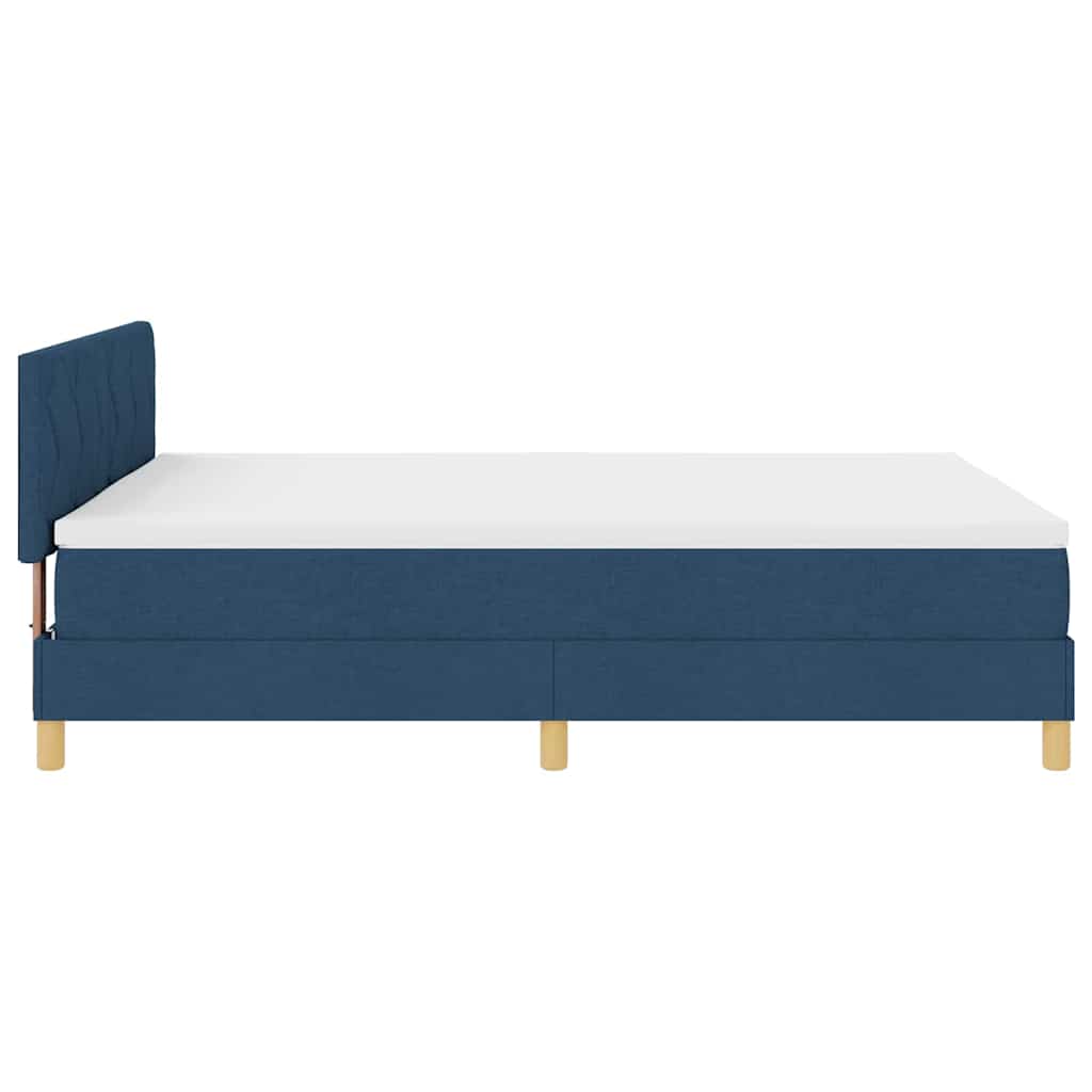 Box spring seng med pude med hovedgærde Blå 140 x 200 cm Stof