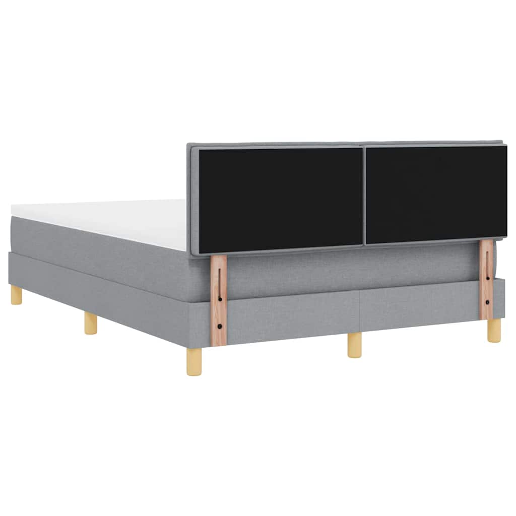 Box spring seng med pude Lysegrå 160 x 200 cm Stof