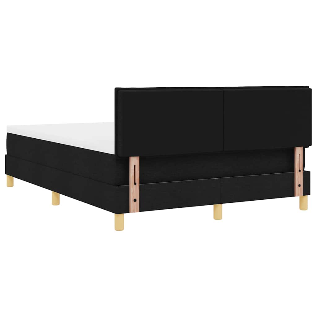 Box spring seng med pude med hovedgærde Sort 160 x 200 cm Stof