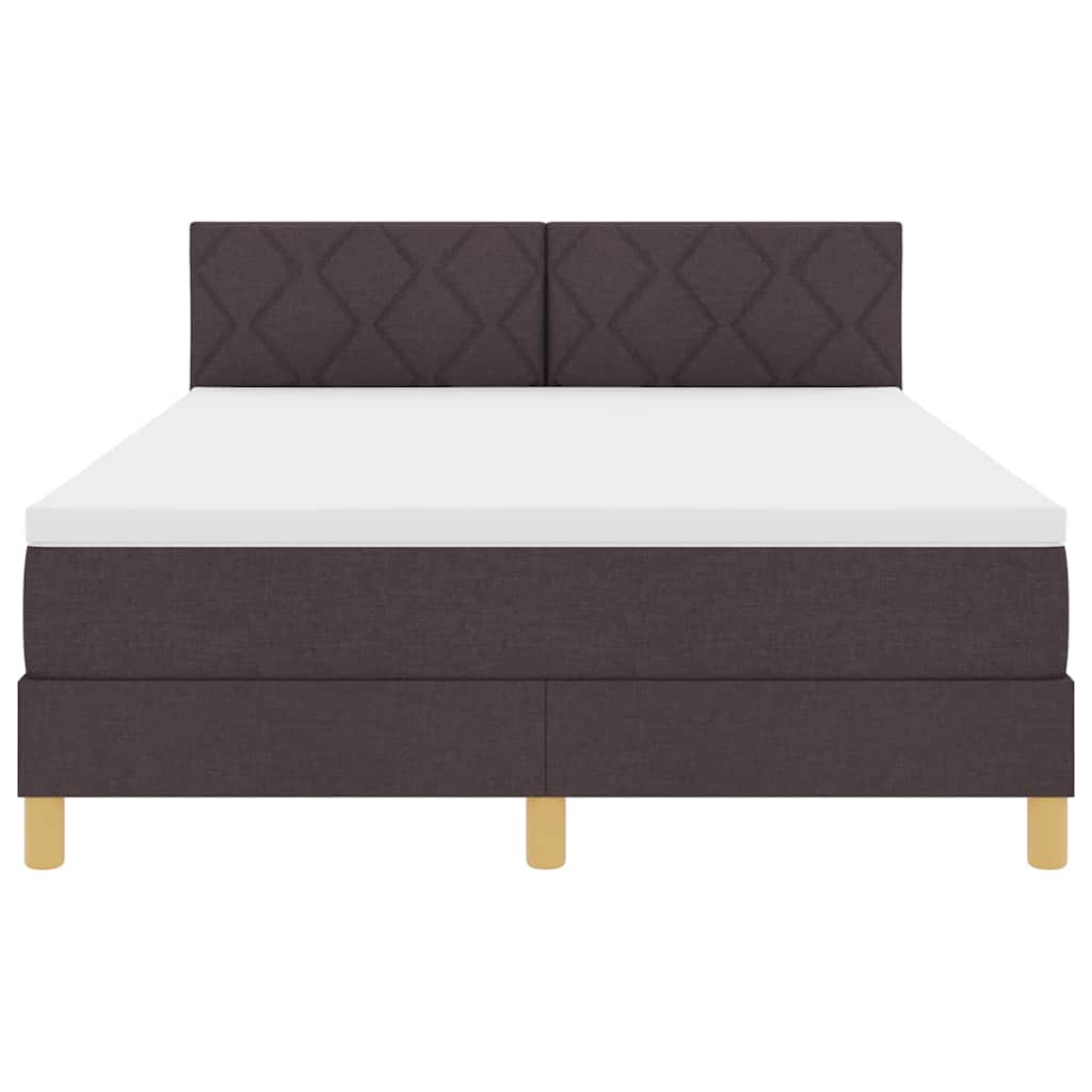 Box spring seng med pude Mørk Brun 160 x 200 cm Stof