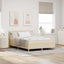 Box spring seng med pude med hovedgærde Creme 160 x 200 cm Stof