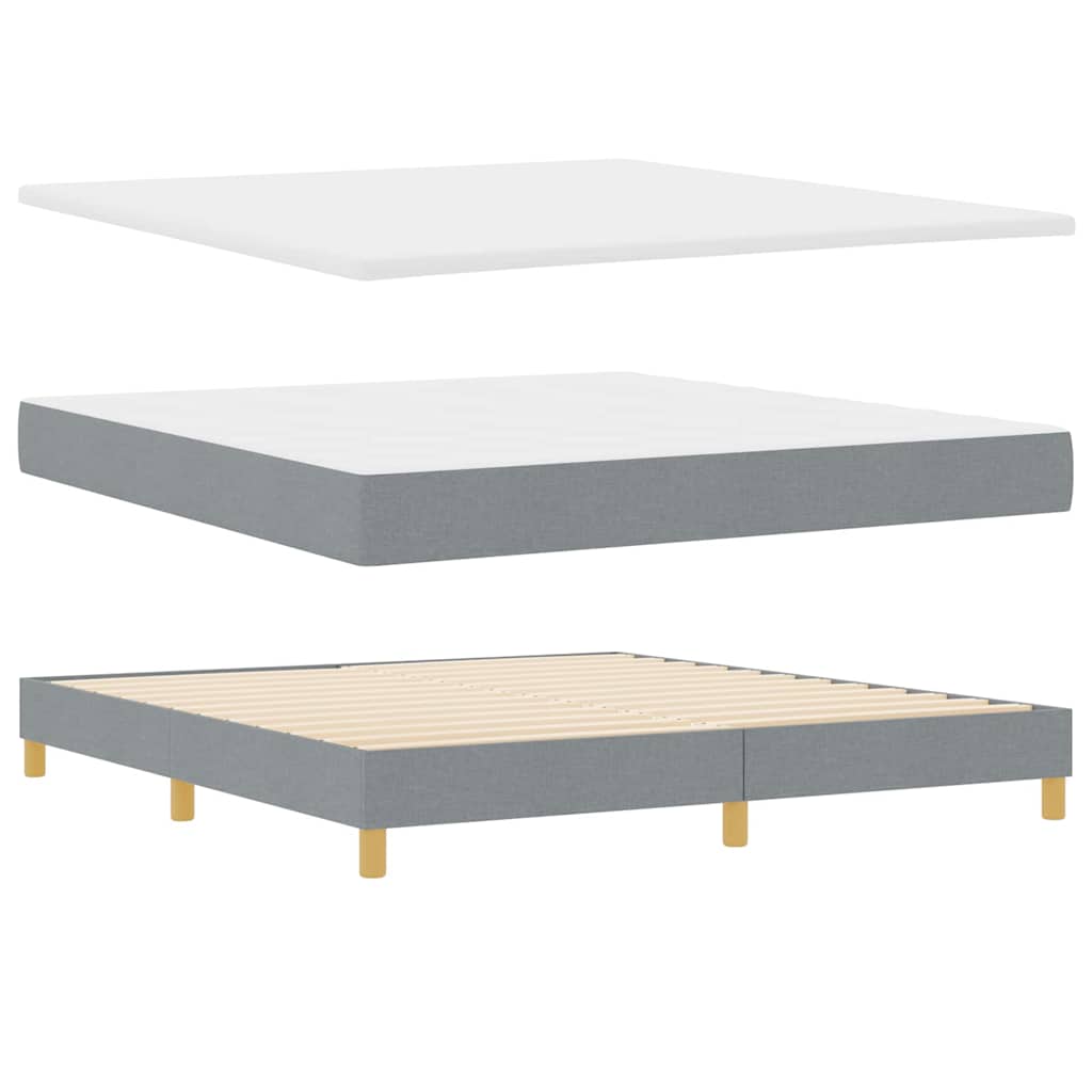 Box spring seng med pude Lysegrå 180 x 200 cm Stof