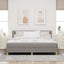 Box spring seng med pude Gråbrun 180 x 200 cm Stof