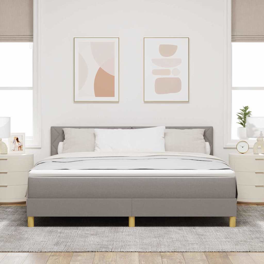 Box spring seng med pude Gråbrun 180 x 200 cm Stof