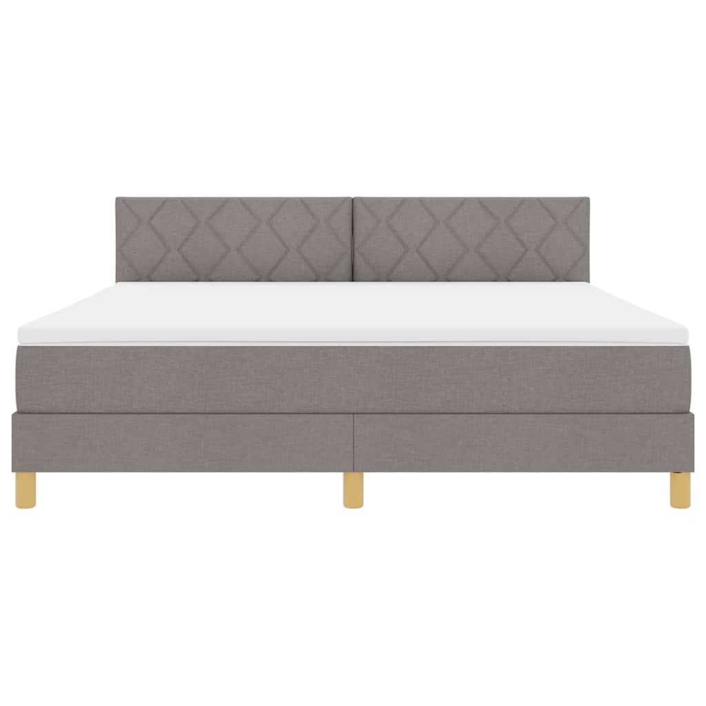Box spring seng med pude Gråbrun 180 x 200 cm Stof