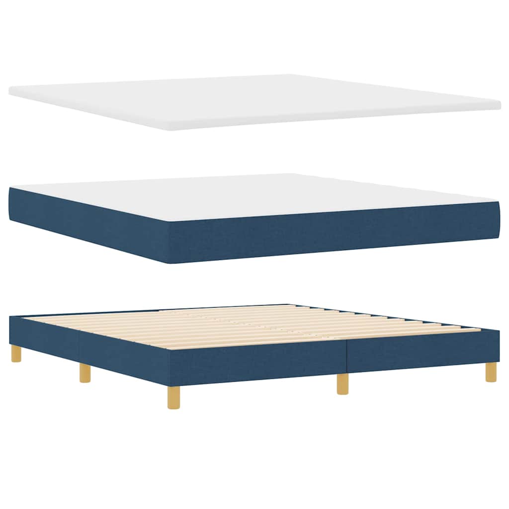 Box spring seng med pude med hovedgærde Blå 180 x 200 cm Stof