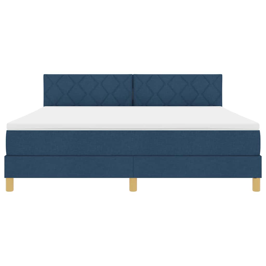 Box spring seng med pude med hovedgærde Blå 180 x 200 cm Stof