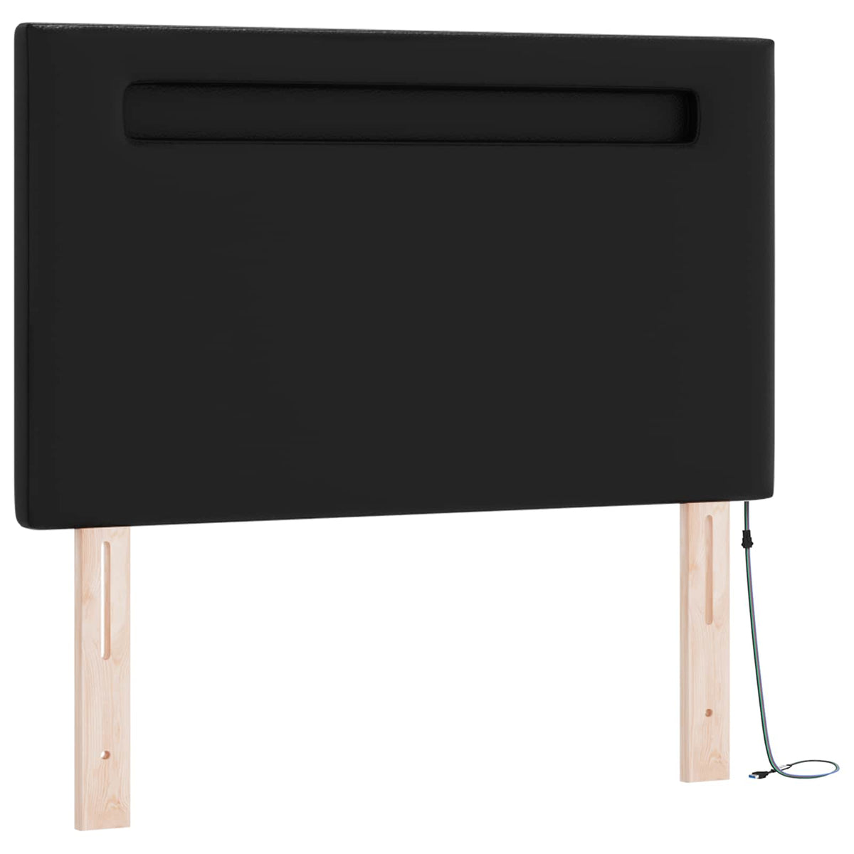 Box spring seng med hovedgærde Sort 100 x 200 cm Kunstlæder