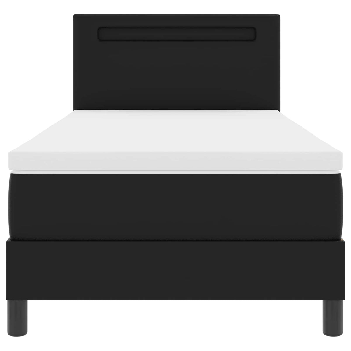 Box spring seng med hovedgærde Sort 100 x 200 cm Kunstlæder