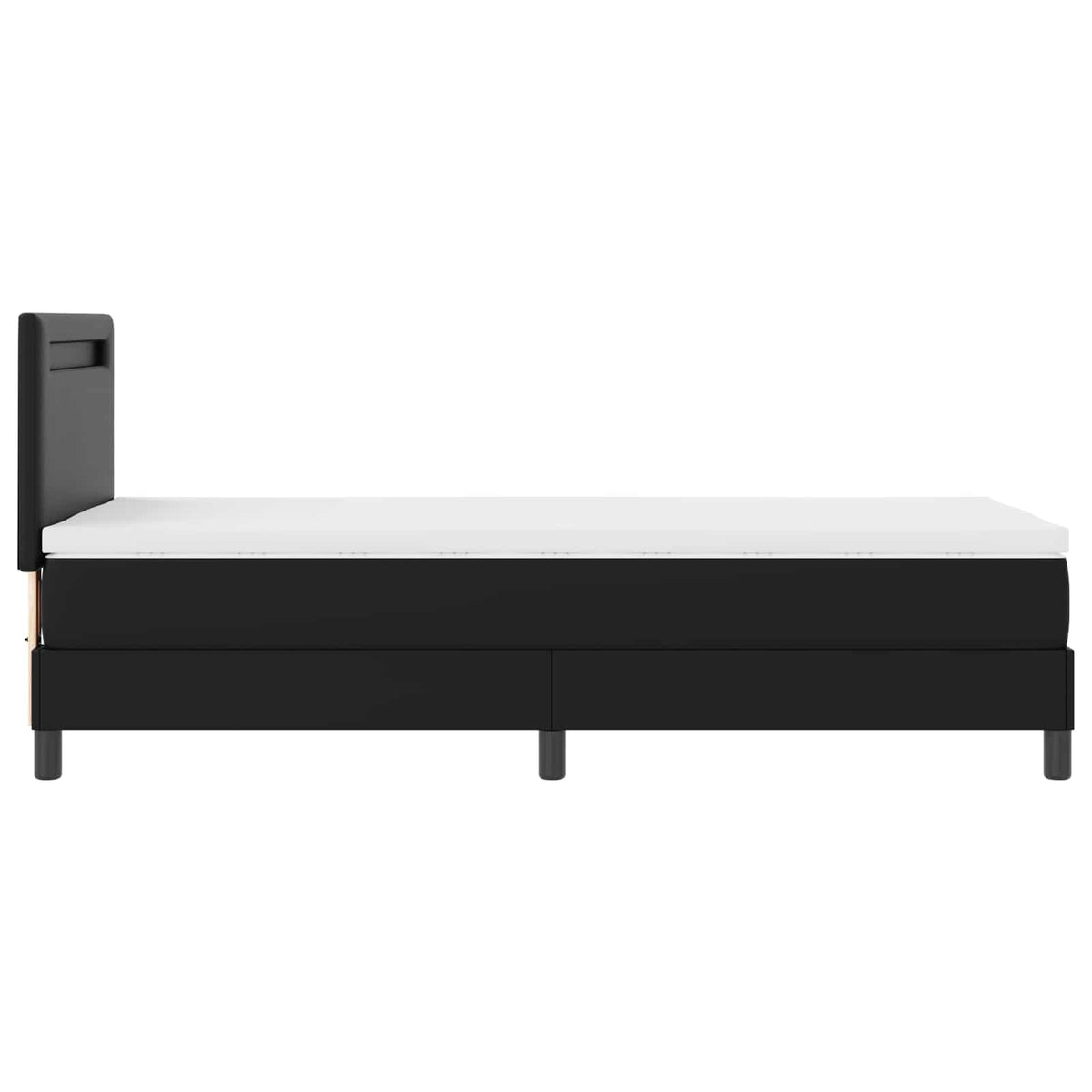 Box spring seng med hovedgærde Sort 100 x 200 cm Kunstlæder