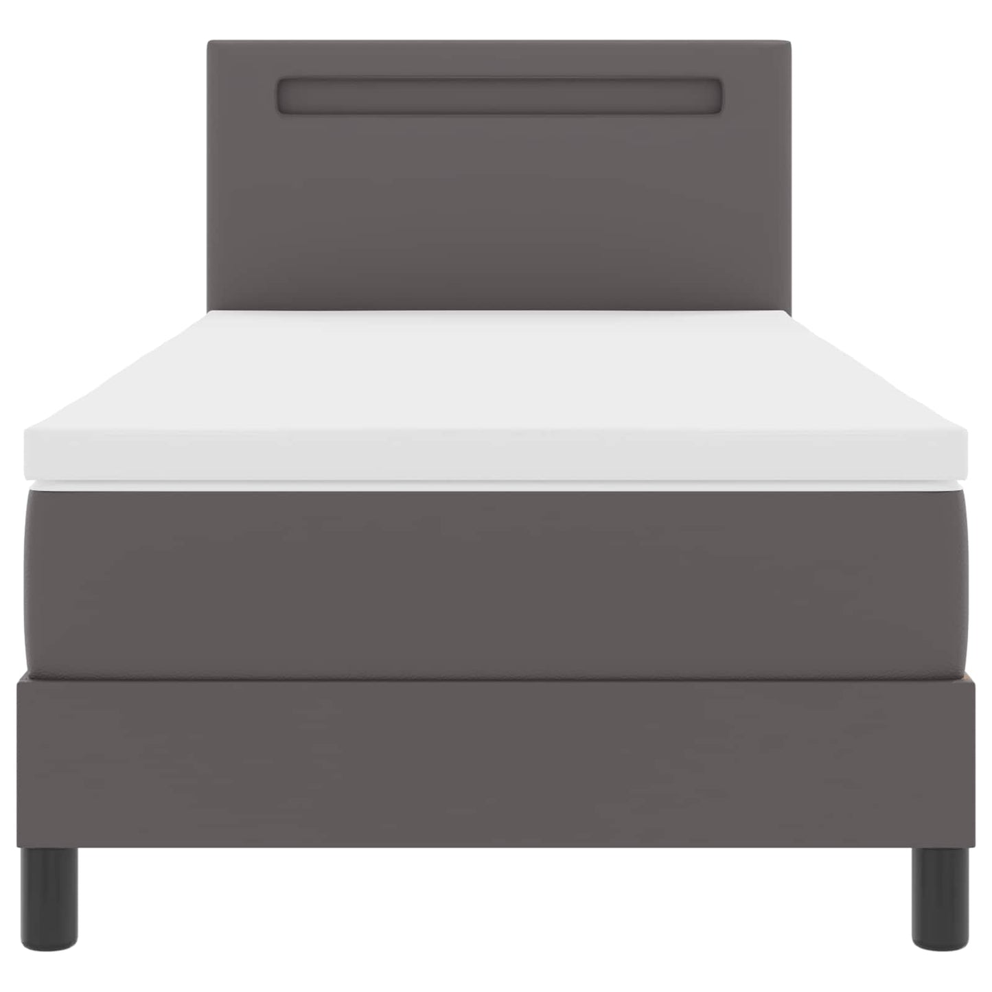 Box spring seng med madras Grå 100 x 200 cm Kunstlæder