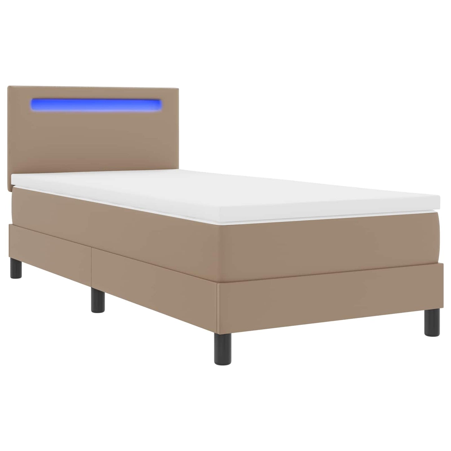 Box spring seng Cappuccino 100 x 200 cm Kunstlæder