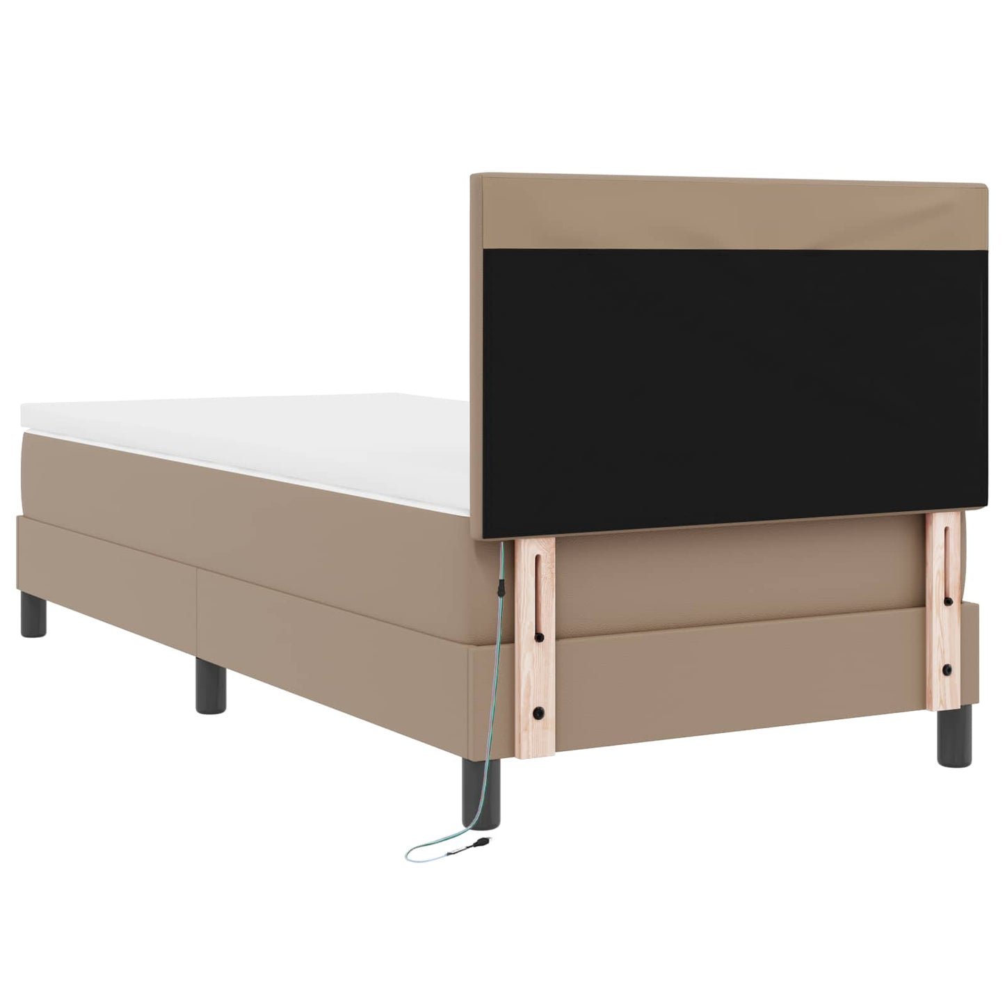 Box spring seng Cappuccino 100 x 200 cm Kunstlæder