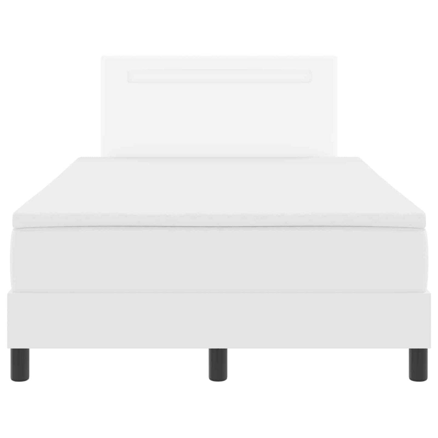 Box spring seng med hovedgærde Hvid 120 x 190 cm Kunstlæder