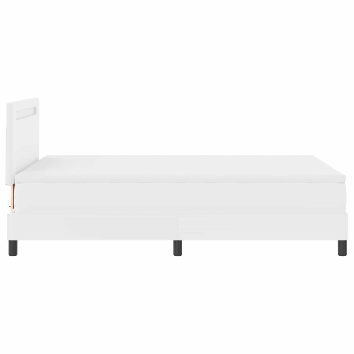 Box spring seng med hovedgærde Hvid 120 x 190 cm Kunstlæder