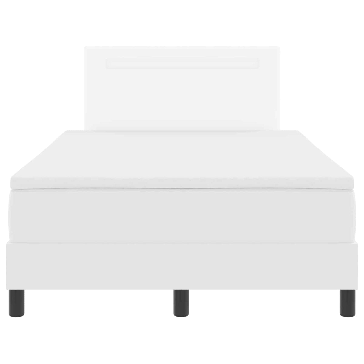 Box spring seng med hovedgærde Hvid 120 x 200 cm Kunstlæder