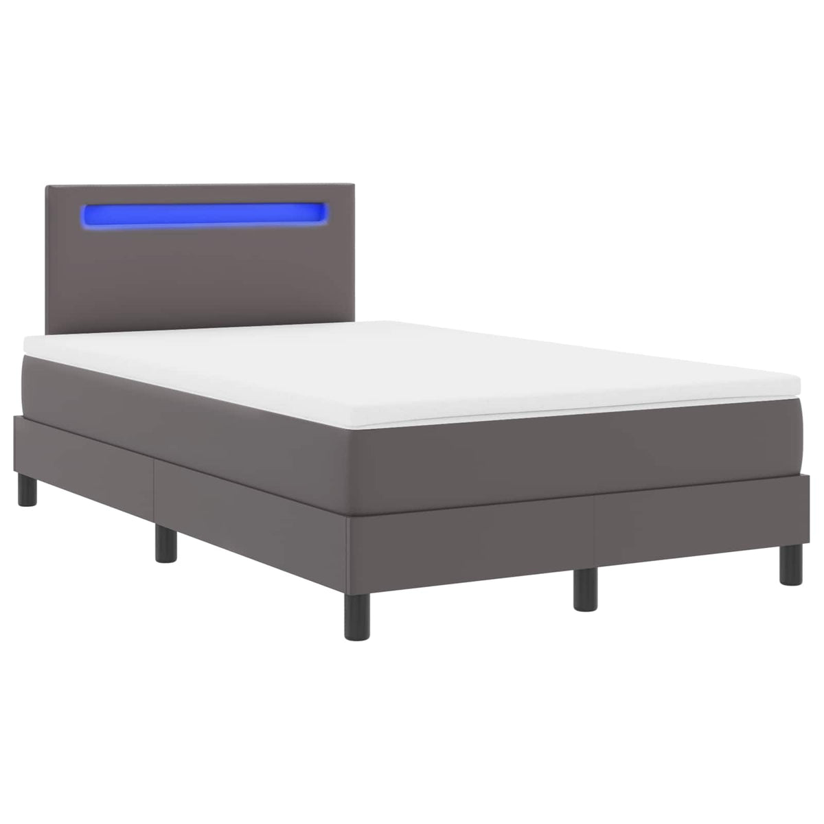 Box spring seng med madras Grå 120 x 200 cm Kunstlæder