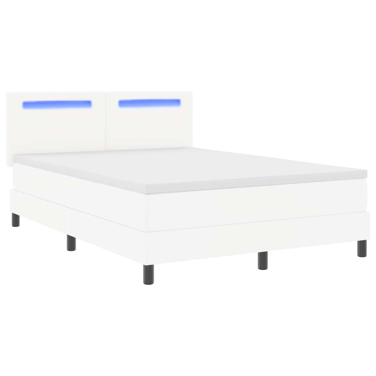 Box spring seng med madras Hvid 140 x 200 cm Kunstlæder