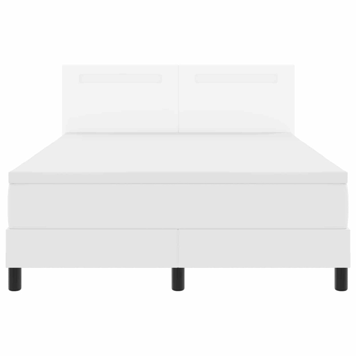 Box spring seng med madras Hvid 140 x 200 cm Kunstlæder