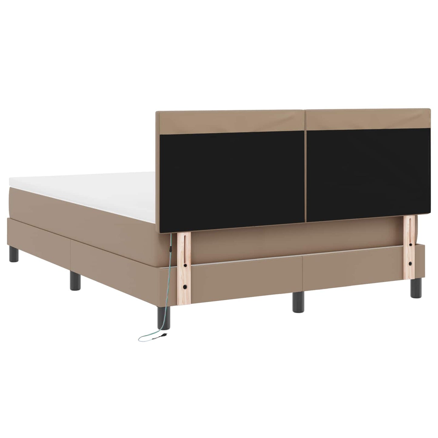 Box spring seng med madras Cappuccino 140 x 200 cm Kunstlæder