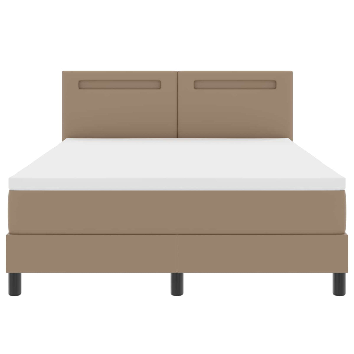 Box spring seng med madras Cappuccino 140 x 200 cm Kunstlæder