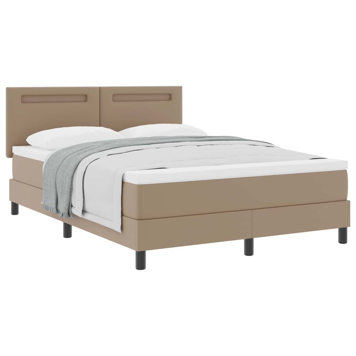 Box spring seng med madras Cappuccino 140 x 200 cm Kunstlæder