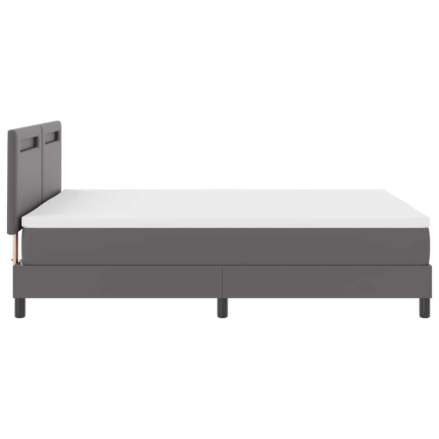 Box spring seng med madras Grå 160 x 200 cm Kunstlæder