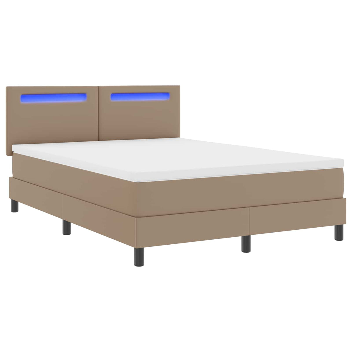 Box spring seng med madras Cappuccino 160 x 200 cm Kunstlæder