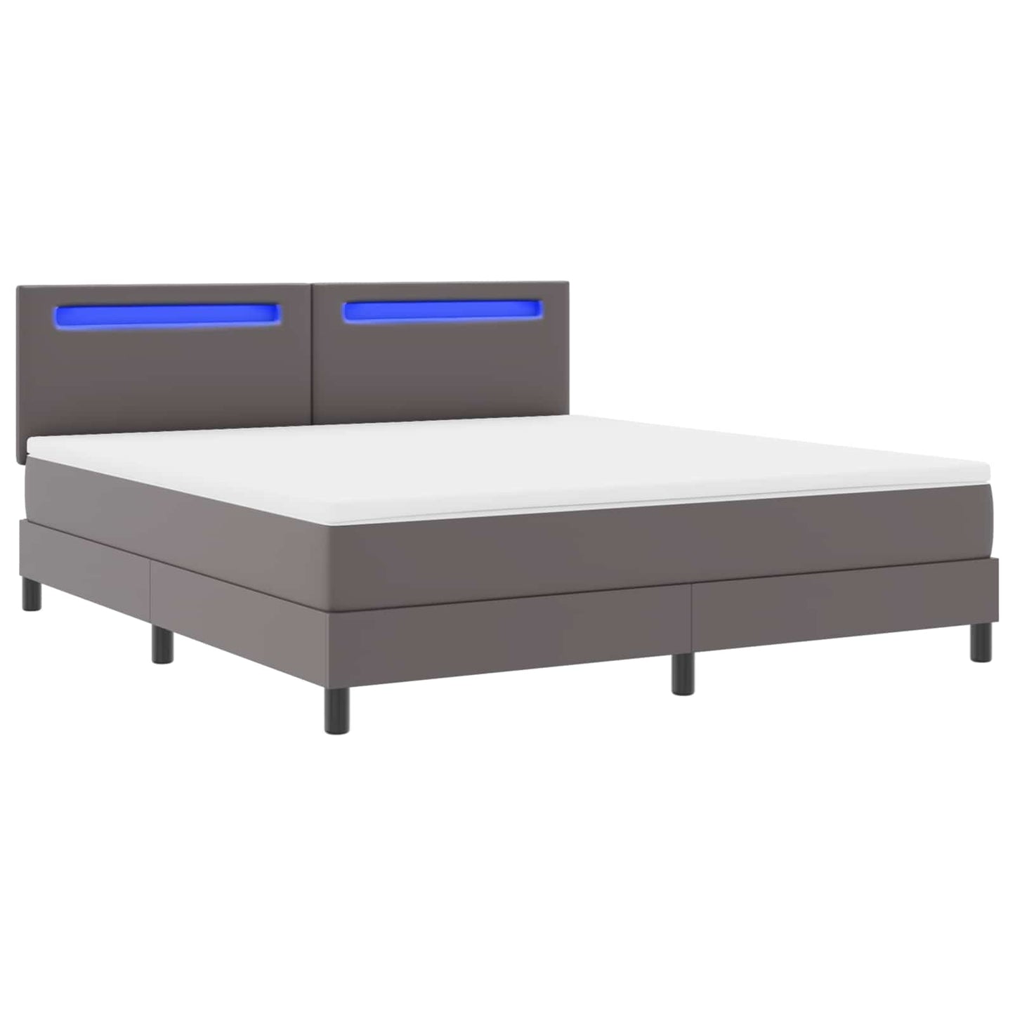 Box spring seng med madras Grå 180 x 200 cm Kunstlæder