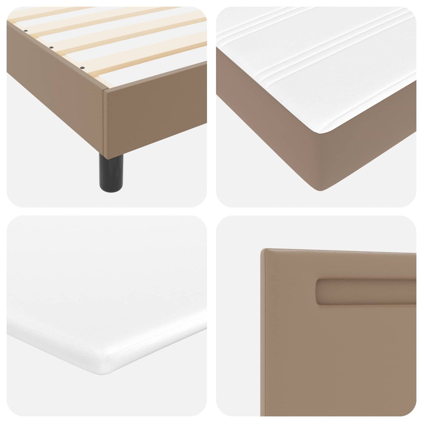 Box spring seng Cappuccino 200 x 200 cm Kunstlæder