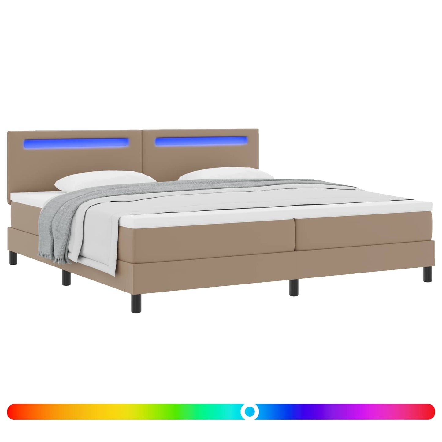 Box spring seng Cappuccino 200 x 200 cm Kunstlæder