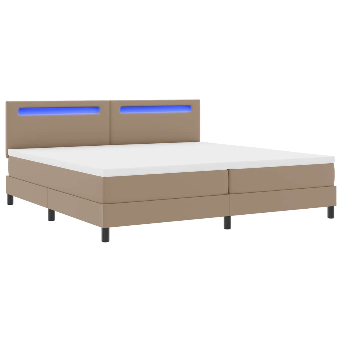Box spring seng Cappuccino 200 x 200 cm Kunstlæder