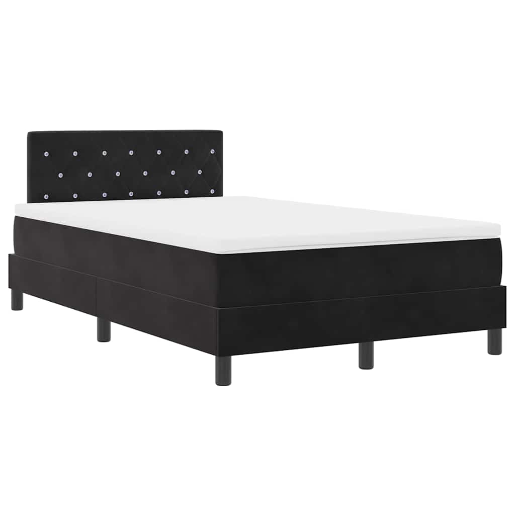 Box spring seng med madras Sort 120 x 200 cm Fløjl