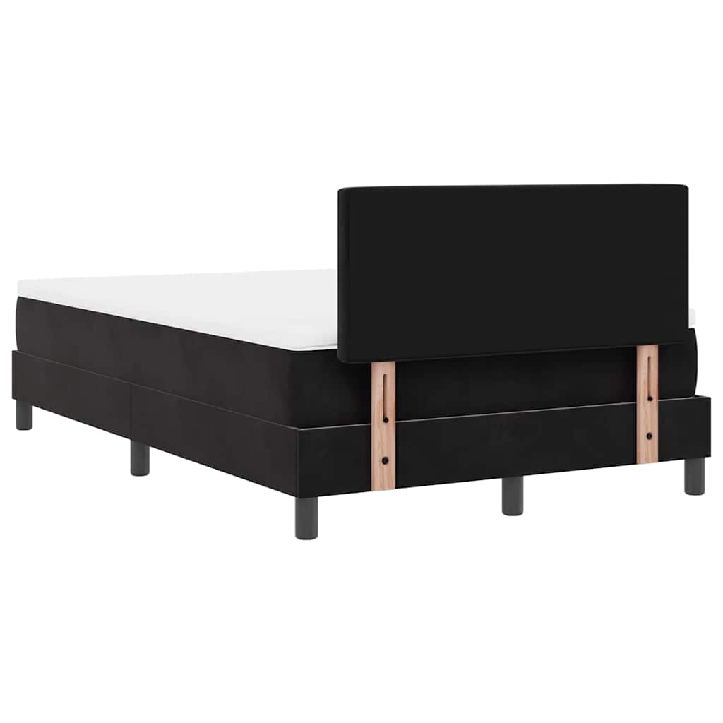 Box spring seng med madras Sort 120 x 200 cm Fløjl