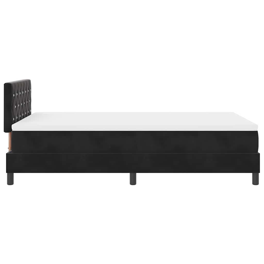 Box spring seng med madras Sort 120 x 200 cm Fløjl