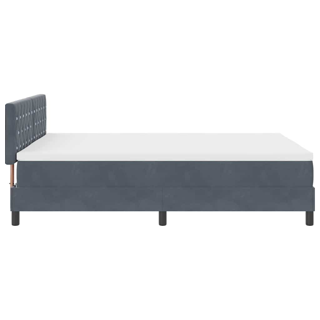 Box spring seng med madras Mørkegrå 140 x 200 cm Fløjl