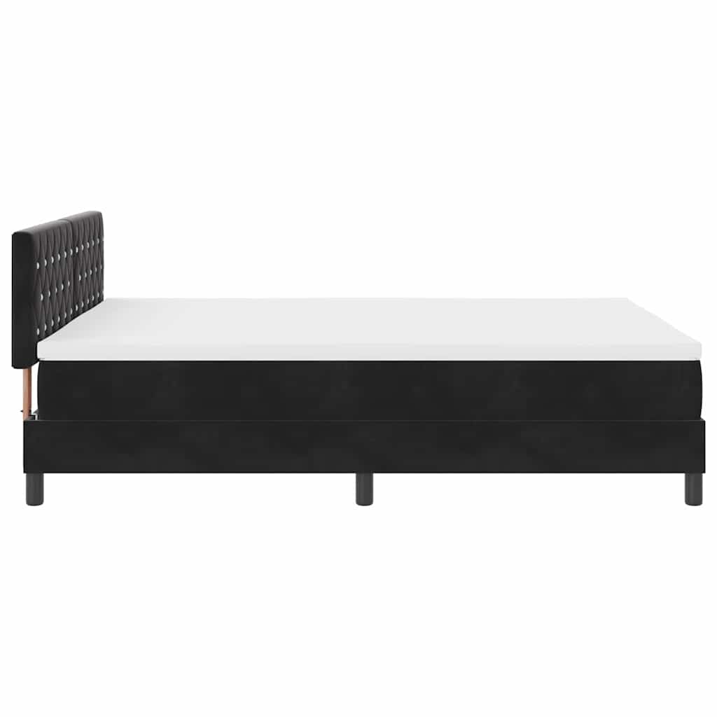 Box spring seng med madras Sort 140 x 200 cm Fløjl