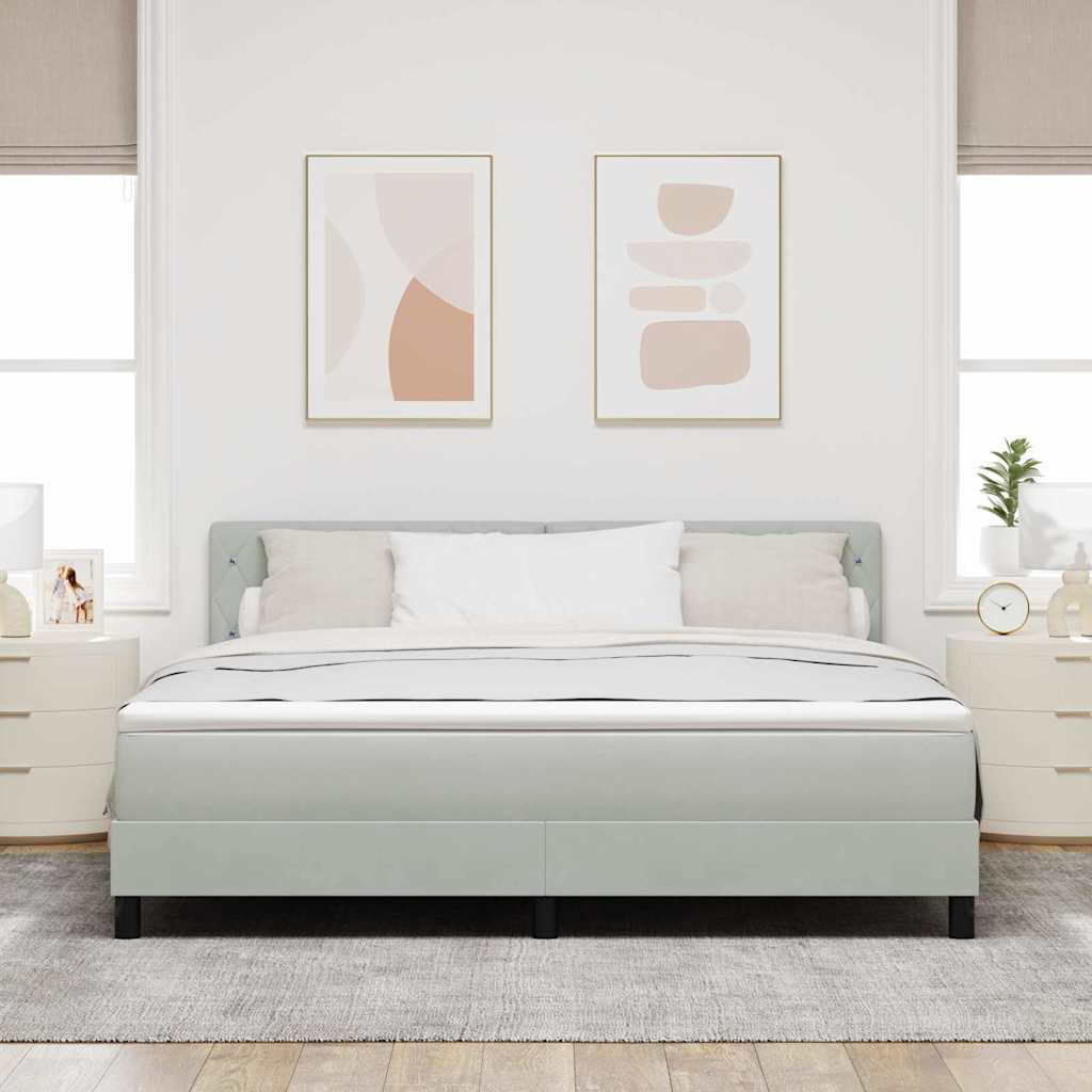 Box spring seng med madras Lysegrå 180 x 200 cm Fløjl