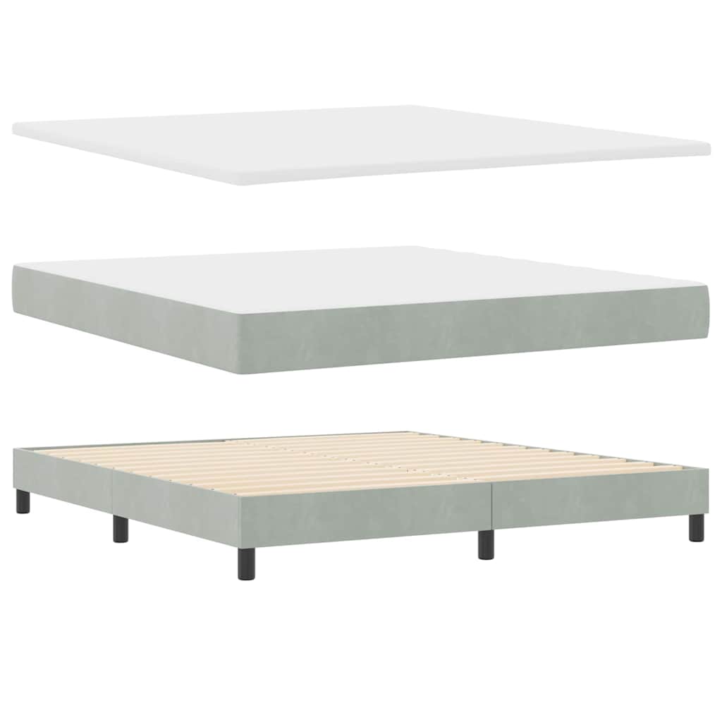 Box spring seng med madras Lysegrå 180 x 200 cm Fløjl