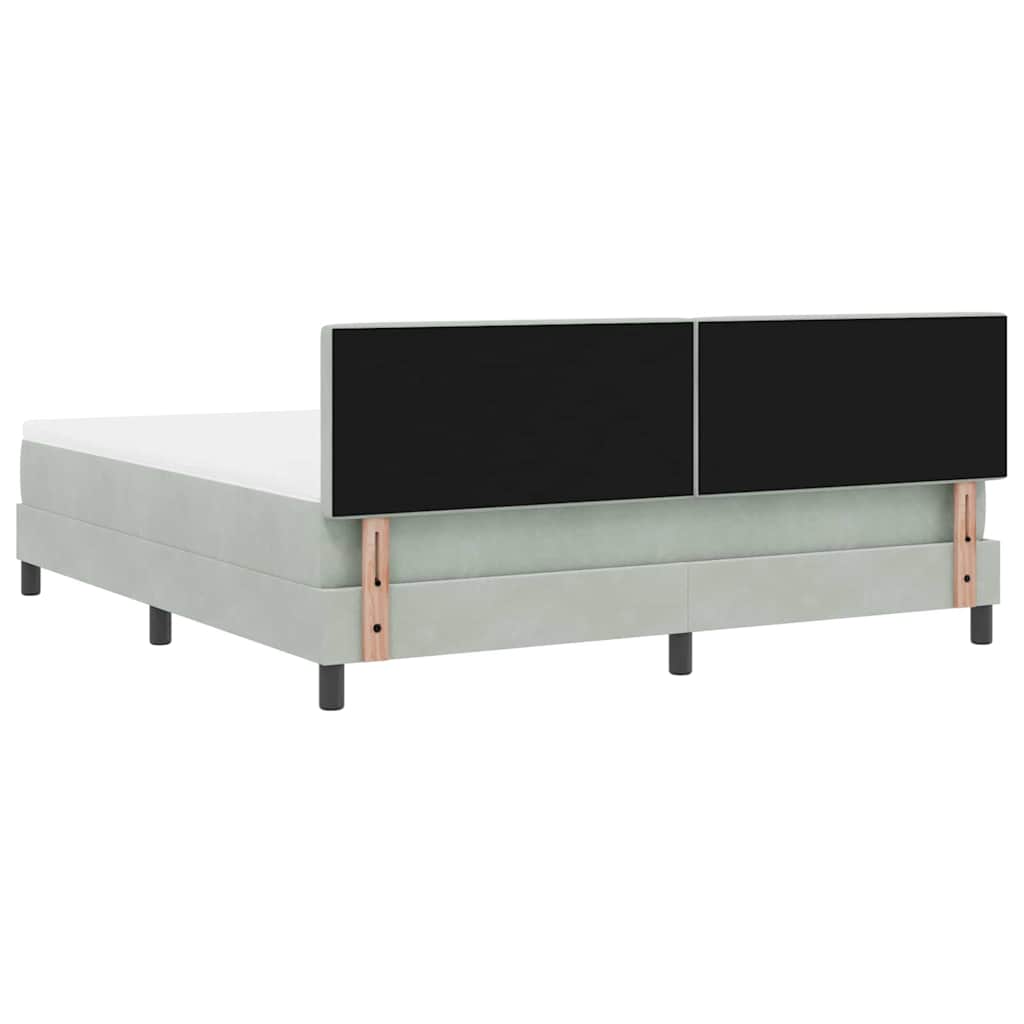 Box spring seng med madras Lysegrå 180 x 200 cm Fløjl
