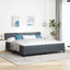 Box spring seng med madras Mørkegrå 200 x 200 cm Fløjl