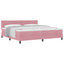 Box spring seng med madras Lyserød 200 x 200 cm Fløjl