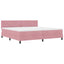 Box spring seng med madras Lyserød 200 x 200 cm Fløjl