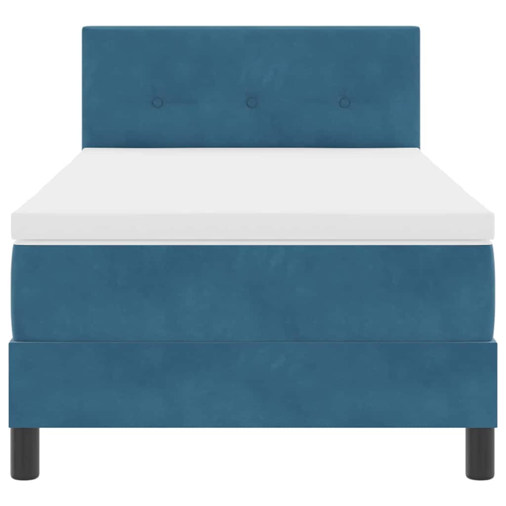 Box spring seng med madras Mørk blå 100 x 200 cm Fløjl