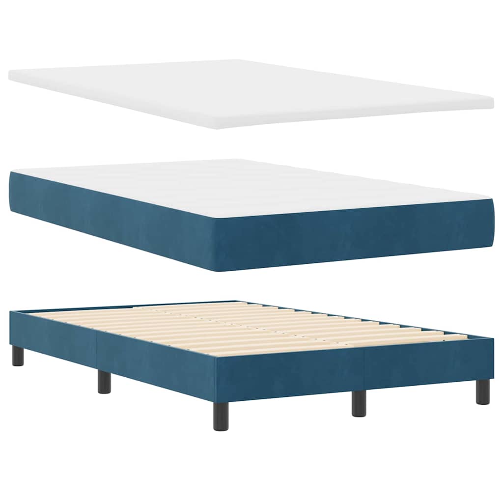 Box spring seng med hovedgærde Mørk blå 120 x 190 cm Fløjl