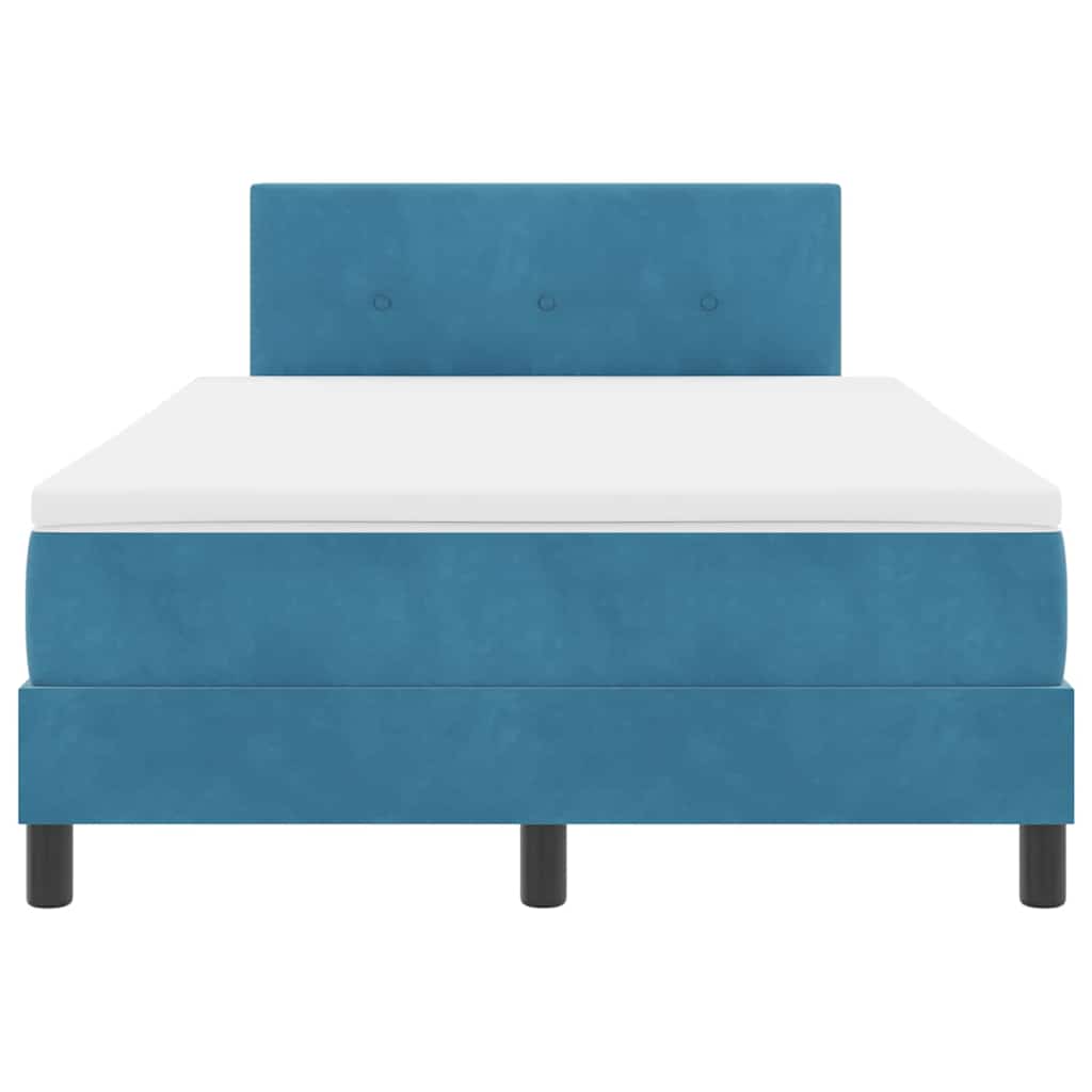 Box spring seng med hovedgærde Mørk blå 120 x 190 cm Fløjl