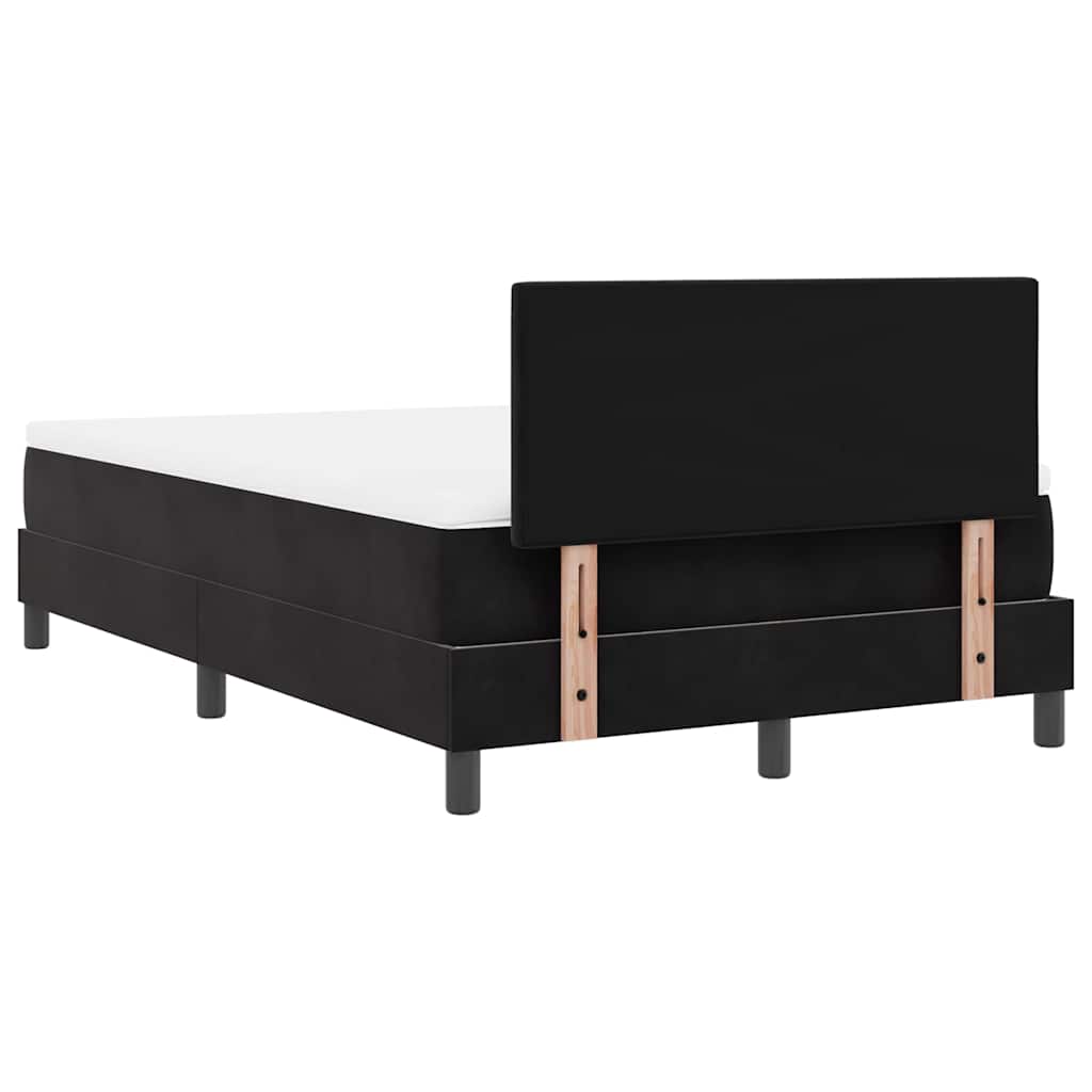 Box spring seng med hovedgærde Sort 120 x 200 cm Fløjl