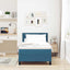Box spring seng med hovedgærde Mørk blå 90 x 200 cm Fløjl