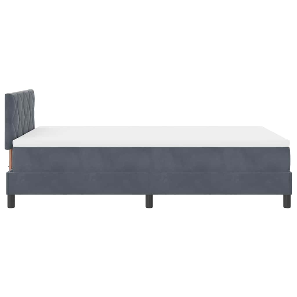 Box spring seng med hovedgærde Mørkegrå 120 x 190 cm Fløjl