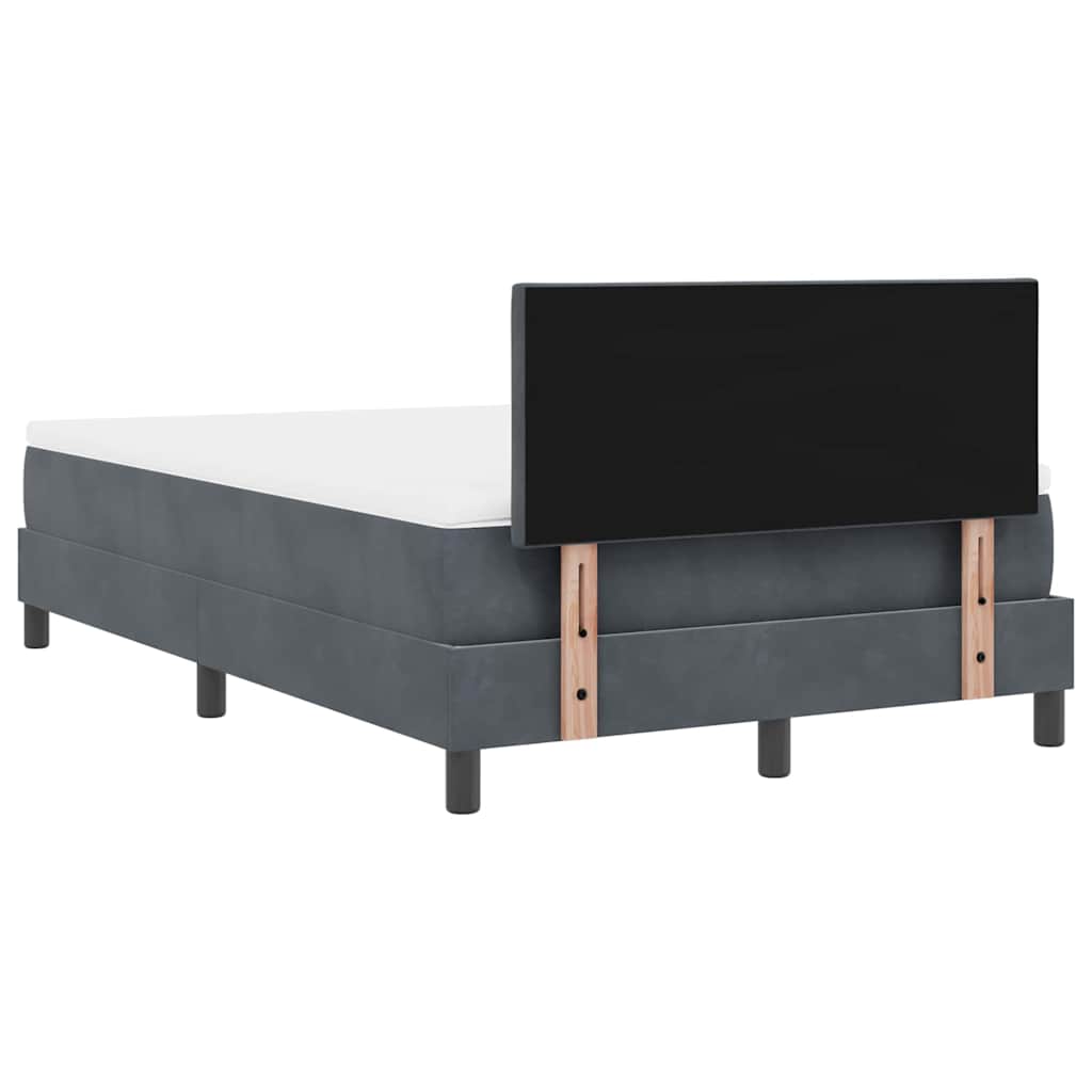 Box spring seng med hovedgærde Mørkegrå 120 x 200 cm Fløjl